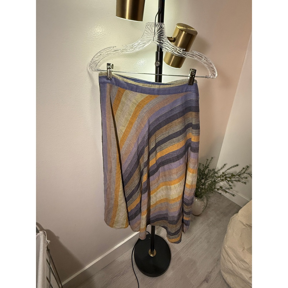 unique cotton travel skirt india wrap blue gold gray tie OS midi comfort summer